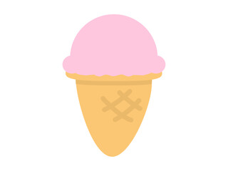 シンプルなピンクのアイスクリームのイラスト素材