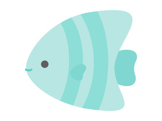 かわいい魚のエンゼルフィッシュのイラスト素材、グリーンの魚のアイコン