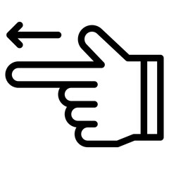 Vector Icon arrow left, hand, hands and gestures, gestures, sign