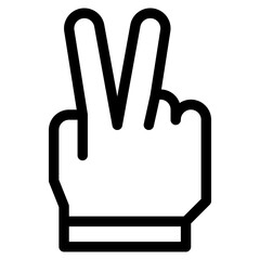 Obraz premium Vector Icon victory, hand, hands and gestures, gestures, sign