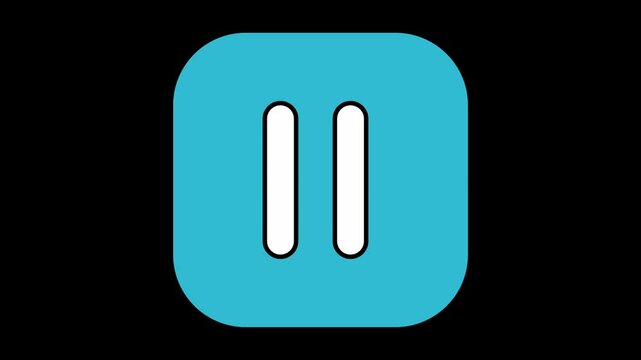 icon of pause animated footage looping alpha channel