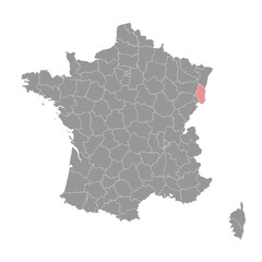 Haut Rhin department map, administrative division of France. Vector illustration.