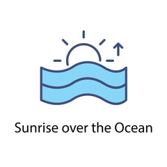 Sunrise over the Ocean vector icon