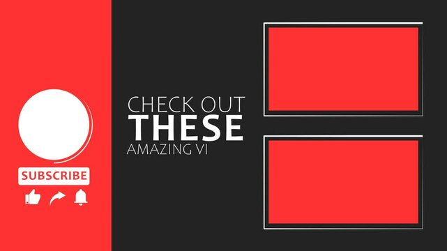 YouTube end screen YouTube outro black version 2 and red color theme video animation new modern animation 4K Video