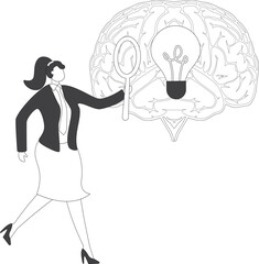Find the idea in the brain Businesswoman