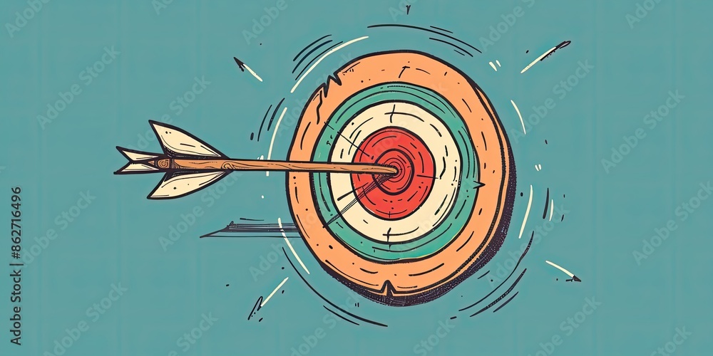 Poster target and arrow in abstract style
