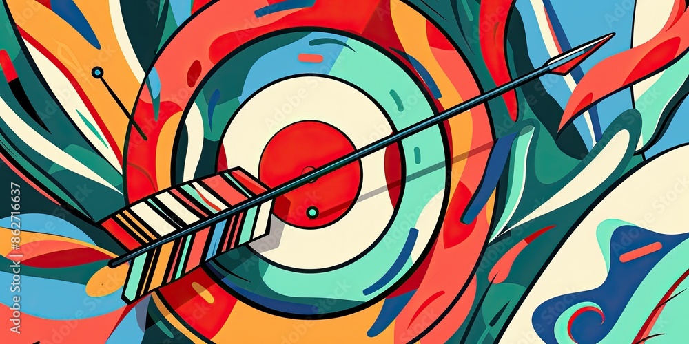 Poster target and arrow in abstract style