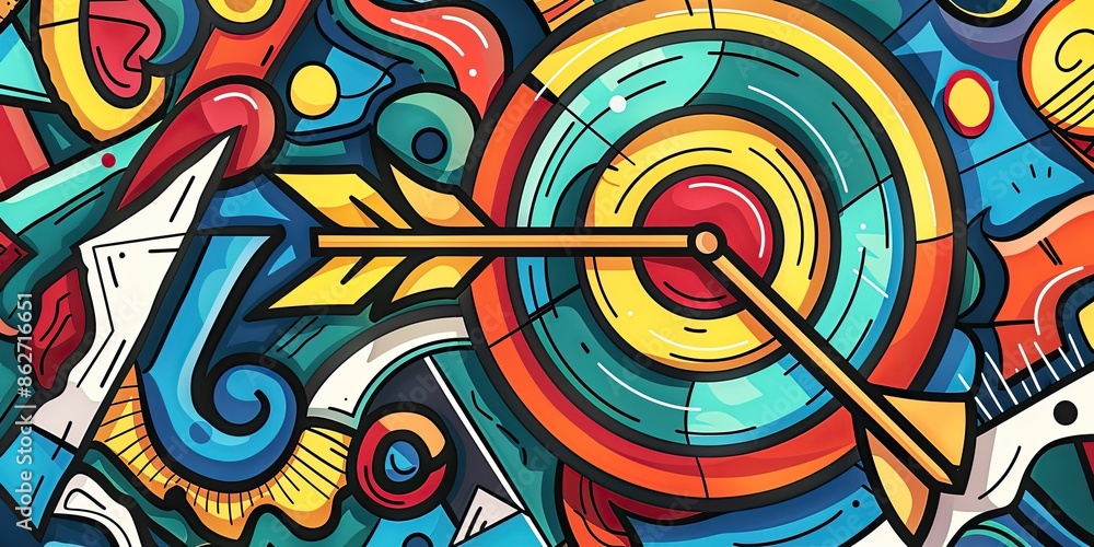 Poster target and arrow in abstract style