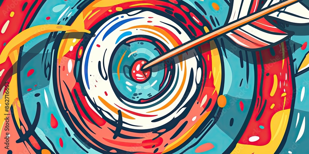 Poster target and arrow in abstract style