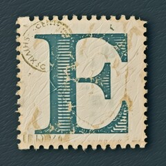 Obraz premium Stamp with alphabet E font text art.