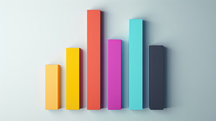 Abstract business bar chart made from colored parts. Business bar chart graphics