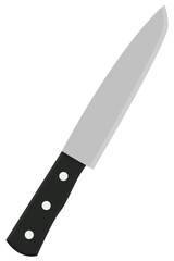 Kitchen knife flat icon isolated on white background.