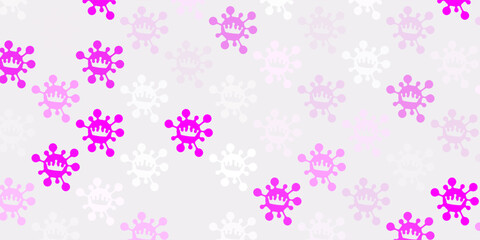 Light pink vector template with flu signs.