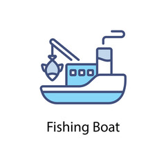 Fishing Boat vector icon