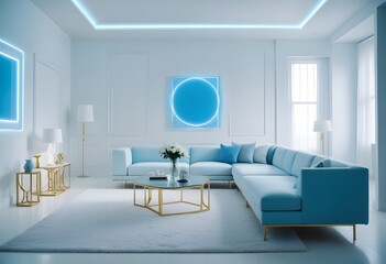 Photo interior modern design room 3d illustration