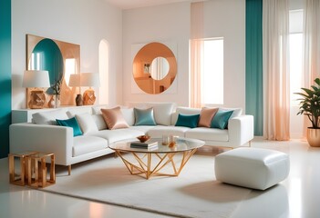 Photo interior modern design room 3d illustration