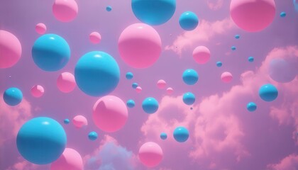 Pink and Blue Balloon Clouds