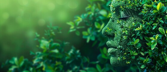 Abstract eco-friendly symbols in a vibrant green palette, sustainability concept