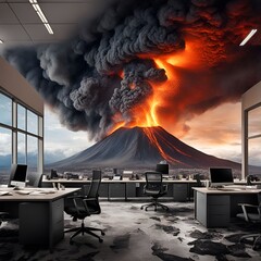 Volcano Eruption in the office