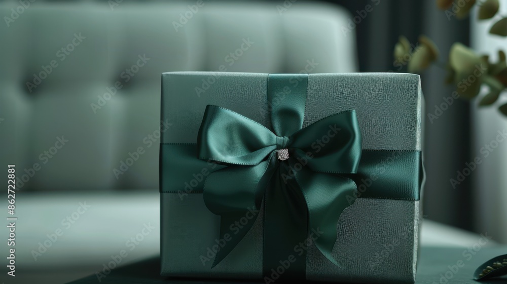 Canvas Prints The Green Gift Box