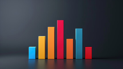 Abstract business bar chart made from colored parts. Business bar chart graphics