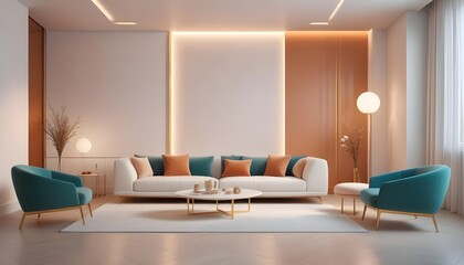 Photo interior modern design room 3d illustration