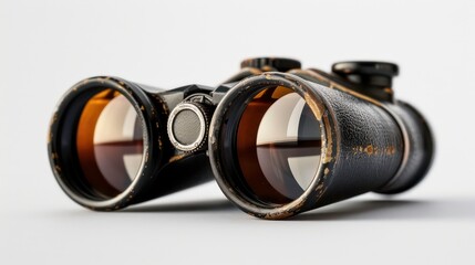 Pair of Binoculars on White Background. Generative AI