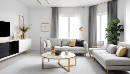 Fototapeta premium Photo interior modern design room 3d illustration