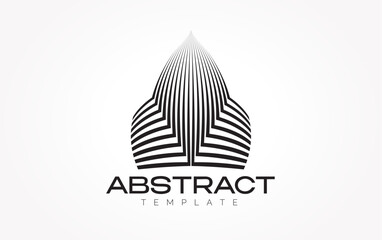 Abstract Building Logo Lines style. Template design vector. White background.