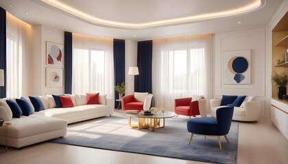 Photo interior modern design room 3d illustration