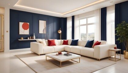Photo interior modern design room 3d illustration