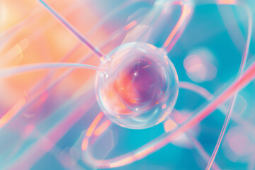 Abstract photo of small atom in pastel colors