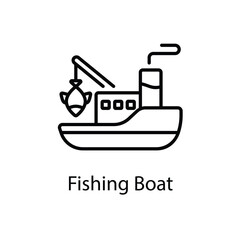 Fishing Boat vector icon