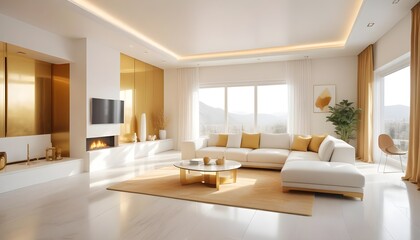 Fototapeta premium Photo interior modern design room 3d illustration