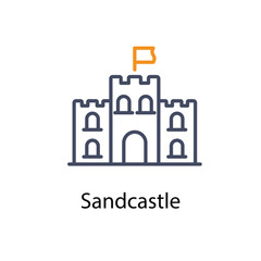 Fototapeta premium Sandcastle vector icon