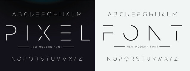 
futuristic Abstract technology  alphabet font. Creative modern bold typography vector Illustration design