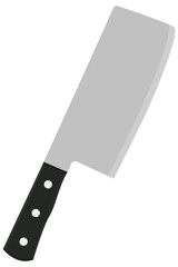 Butcher meat cleaver flat illustration isolated on white background.