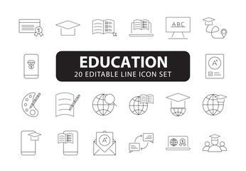 Editable outline Back to school icons collection. outline icons related to higher education. editable outline, back to school icons, back to school collection, outline icons, higher education icons,	
