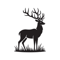 Deer Silhouette Vector Drawing 