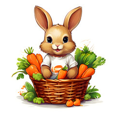 bunny with carrots drawing 