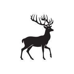 Deer Silhouette Vector Drawing 