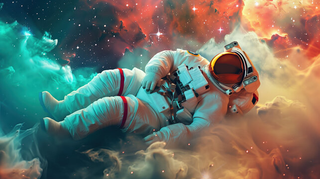 An astronaut cradled by a nebula, lulled to sleep by the music of the spheres. --ar 16:9 --style raw Job ID: 7d787b29-916b-4344-ba38-ebf859339d3b
