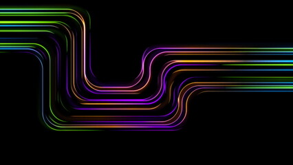 Colorful neon laser lines abstract geometric tech background
