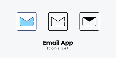Email App icons vector set stock illustration