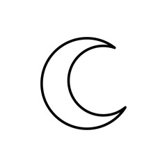 Crescent Moon outline icons, minimalist vector illustration ,simple transparent graphic element .Isolated on white background