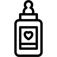 Vector Icon feeder, milk bottle, milk, kid and baby, baby feeder