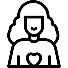 Vector Icon mother, mothers day, mom, heart, woman