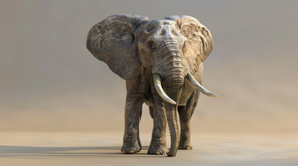 Fototapeta premium Animated elephant image for decorations or designs.