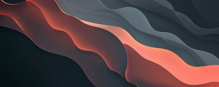 Abstract red and black wave design, modern minimal wallpaper for iPhone