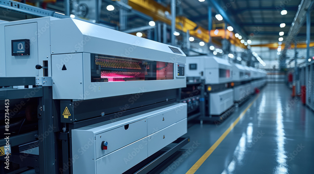 Leinwandbilder a digital printing factory with a modern minimalistic inkjet printer colored in white. generative ai